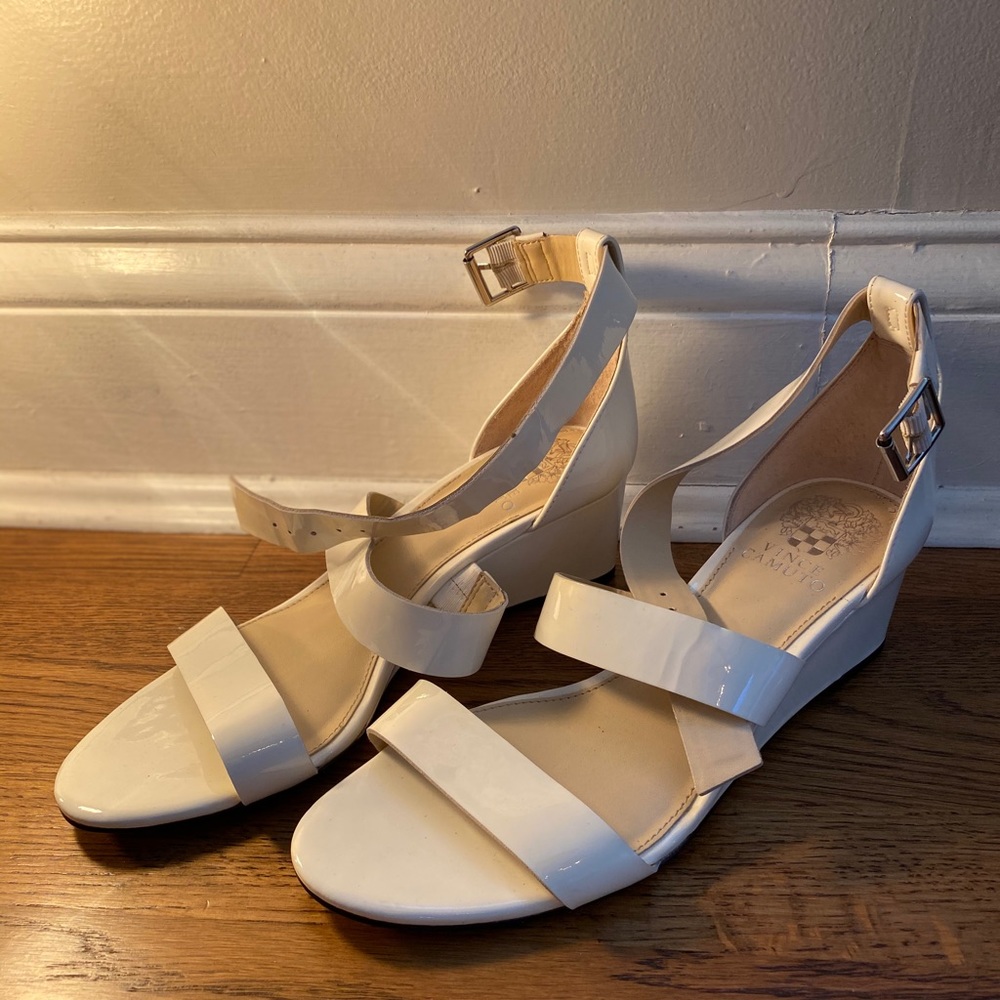 Vince Camuto White Wedge Heels